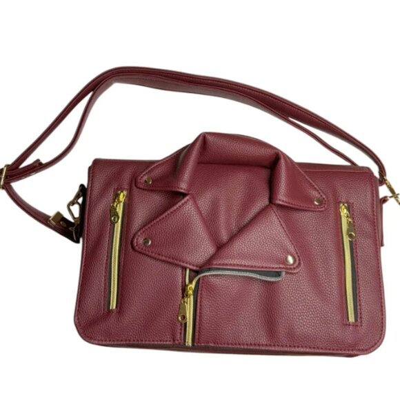 Custom Motorcycle Jacket Crossbody Bag Made With Premium Vinyl - Picture 2 of 3